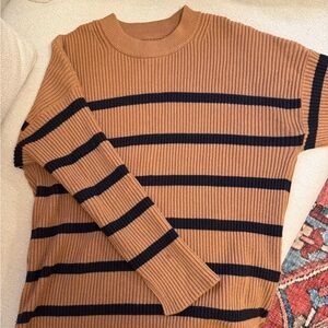 Brown and Black Abercrombie Striped Sweater